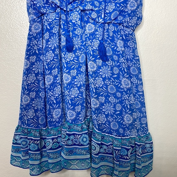 Lily Rose Sleeveless Mini Dress sz Small Blue Floral Pattern - Picture 3 of 5
